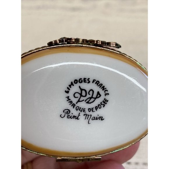 Vintage Limoges France Peint Main Cat Spilled Milk Trinket Box Vintage - Picture 5 of 6